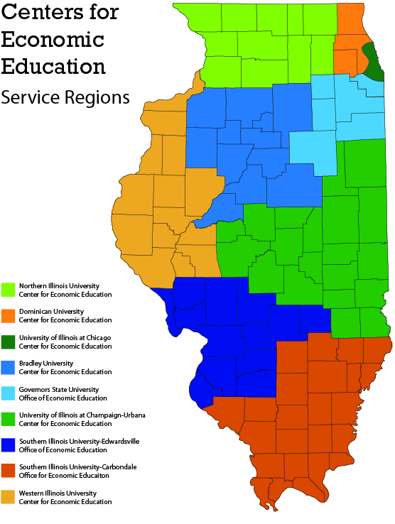 University Centers for Economic Education Map